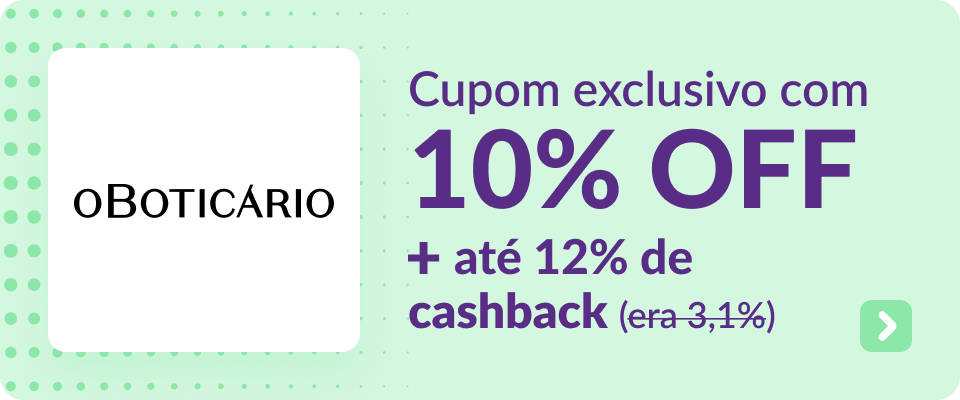 Cupom exclusivo com 10% OFF