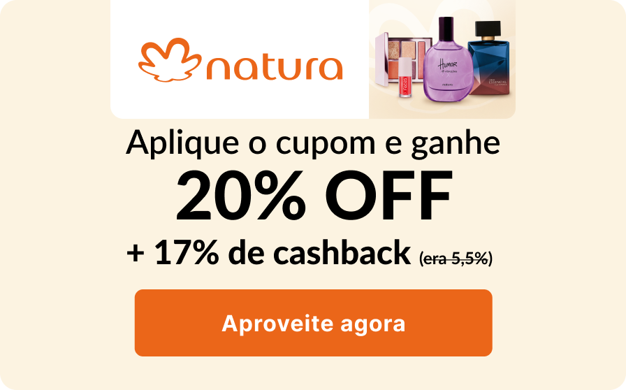 Cupom exclusivo com 20% OFF
